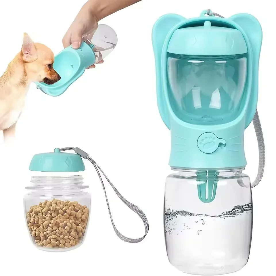 Baby Food Cat - 휴대용 2-in-1 강아지 고양이 물병과 사료