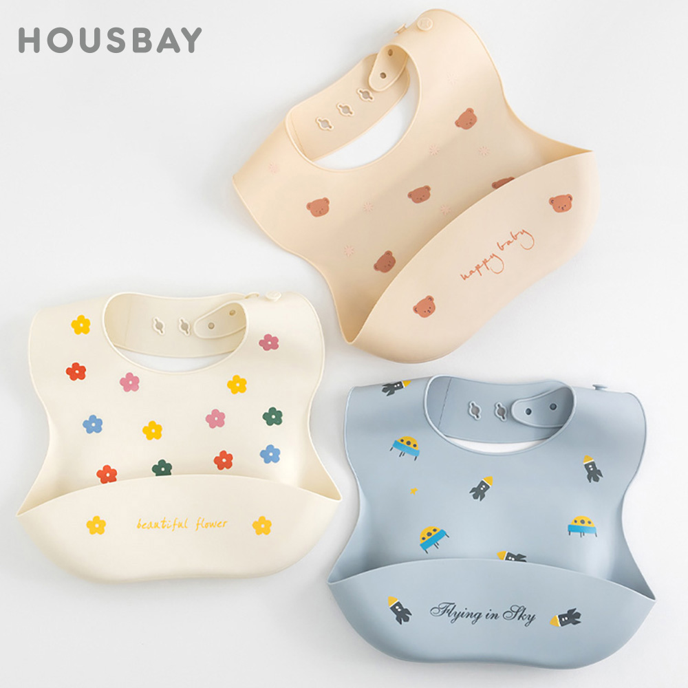 Baby Food Apron - 방수 소프트 실리콘 스카프 아기 턱받이,