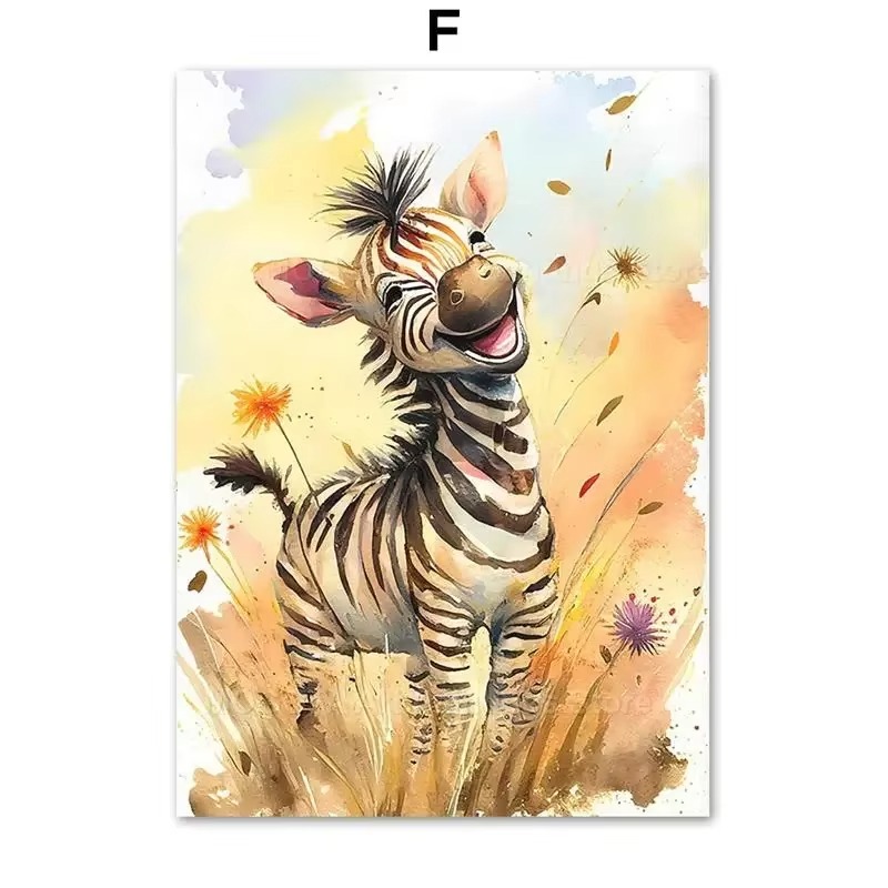 Baby Food Oil - 수채화 사자 기린 호랑이 코끼리 얼룩말