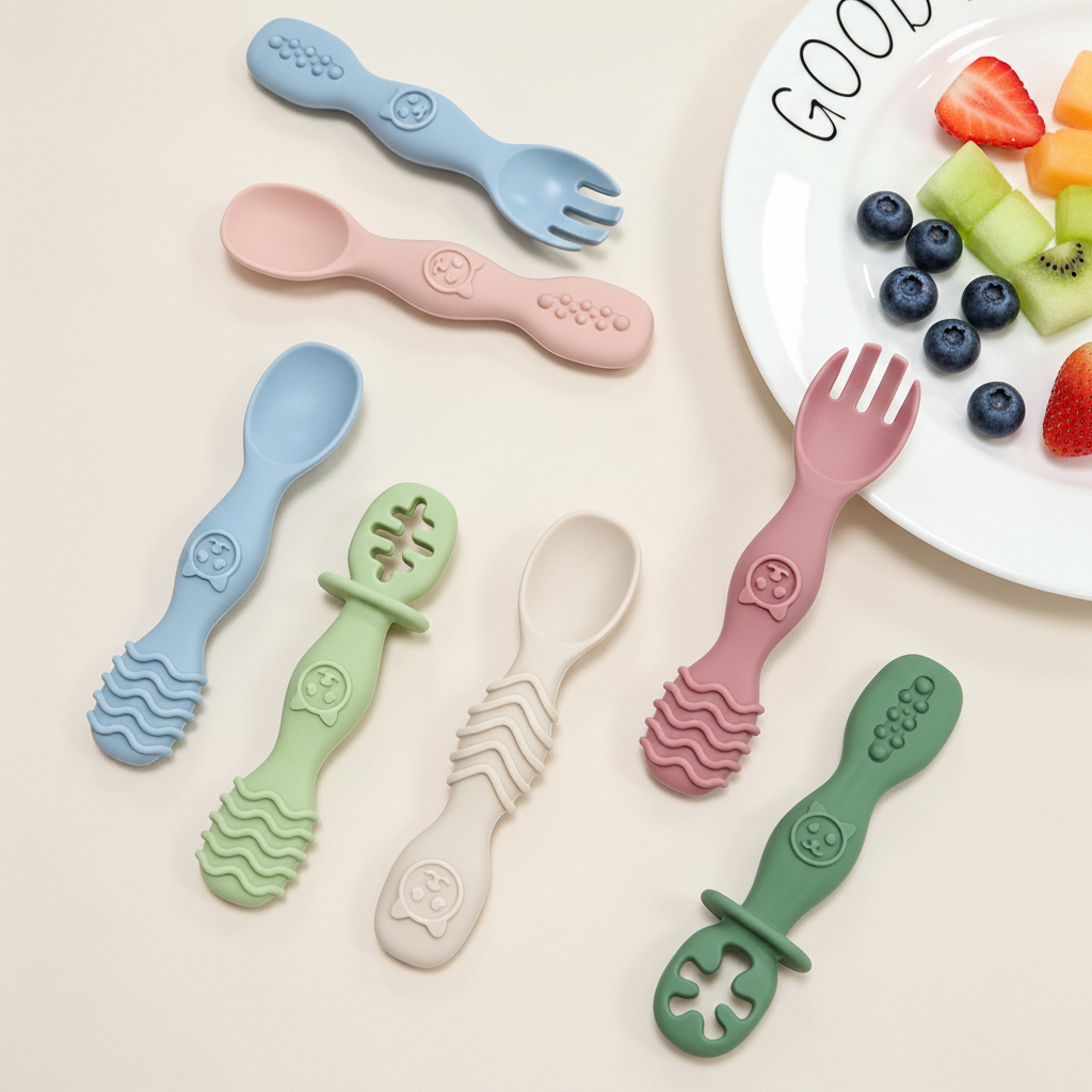 4개입 모듬 실리콘 스푼 세트, 토끼 무늬 속이 빈 디 - Baby Food Newborn 리뷰 및 가격