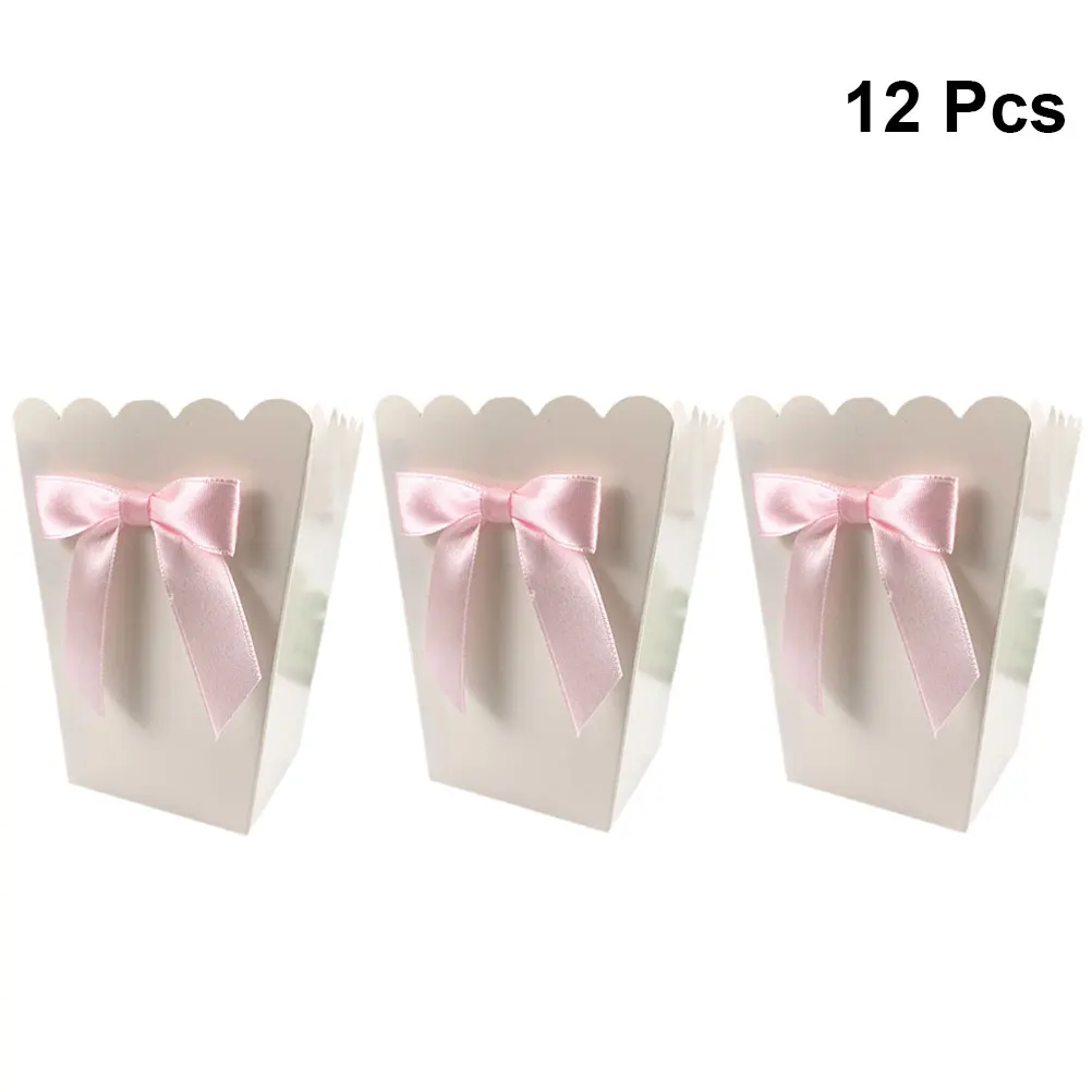 12pcs 핑크 보우 팝콘 상자 파티 용품 팝콘 선물  - Baby Food Options 리뷰 및 가격
