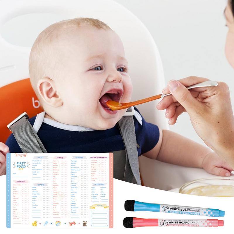 아기 첫 번째 음식 체크리스트 자기 반복 가능한 아기  - Baby Food Journal 리뷰 및 가격