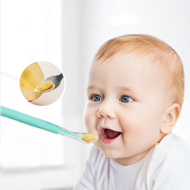 사과 퓨레를 먹기 위한 양쪽 끝이 있는 스크레이퍼 스푼 - Baby Food Eating 리뷰 및 가격
