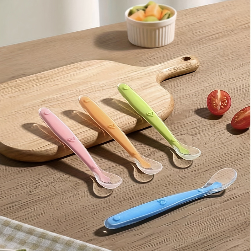 1/2pcs 소프트 팁 베이비 실리콘 스푼 안전한 아기 - Baby Food Utensil 리뷰 및 가격