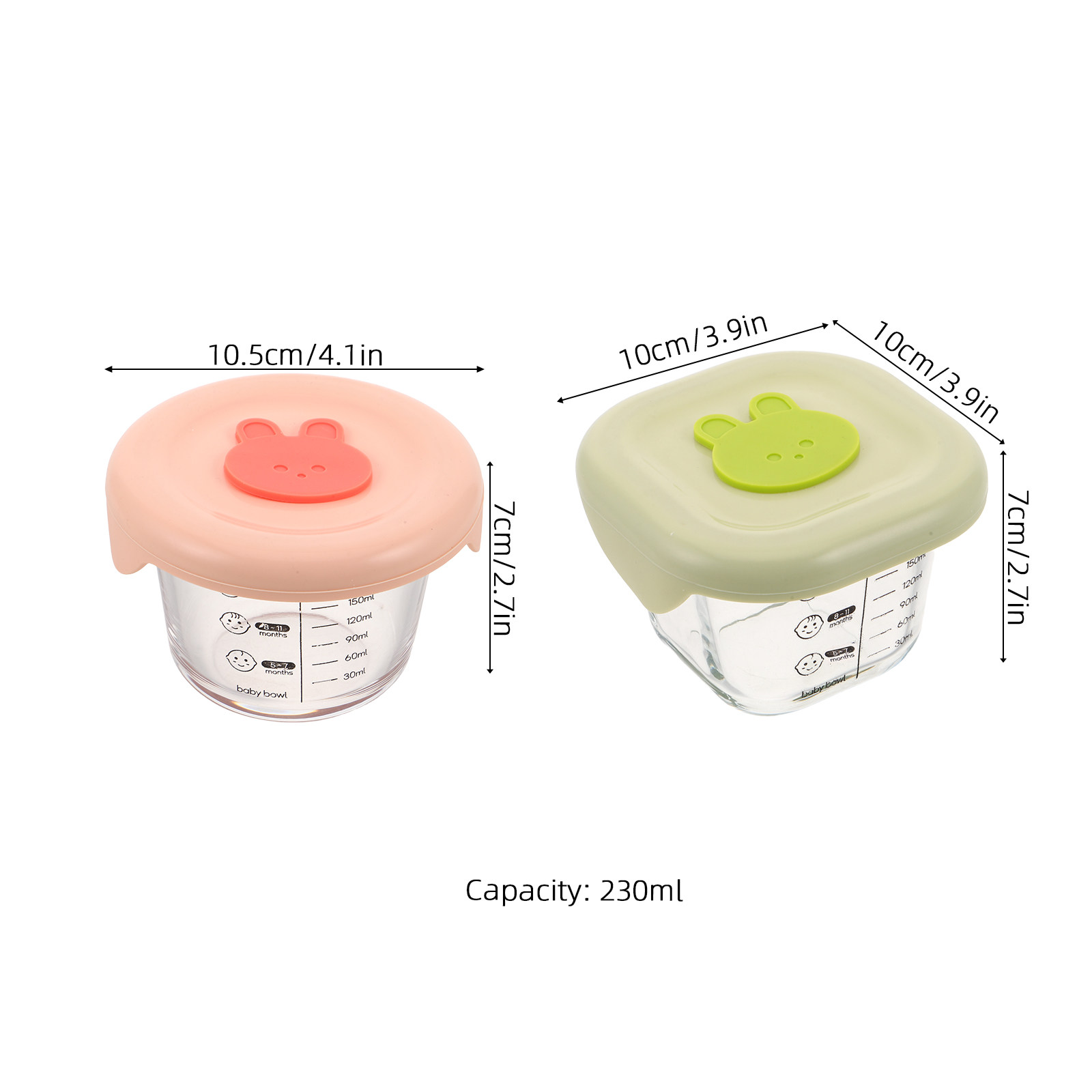 2Pcs 아기 음식 저장 용기 유리 230Ml 밀폐형  - Baby Food For Travelling 리뷰 및 가격