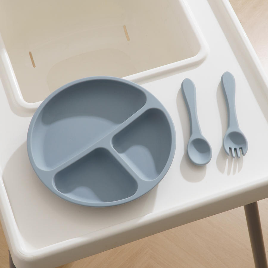 3PCS 어린이 식기 세트 아기 먹는 음식 훈련 실리콘 - Baby Food Product 리뷰 및 가격