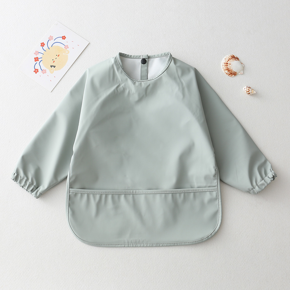 긴 소매와 솔리드 컬러 아기 먹이 턱받이 유아 소년 소 - Baby Food Apron 리뷰 및 가격