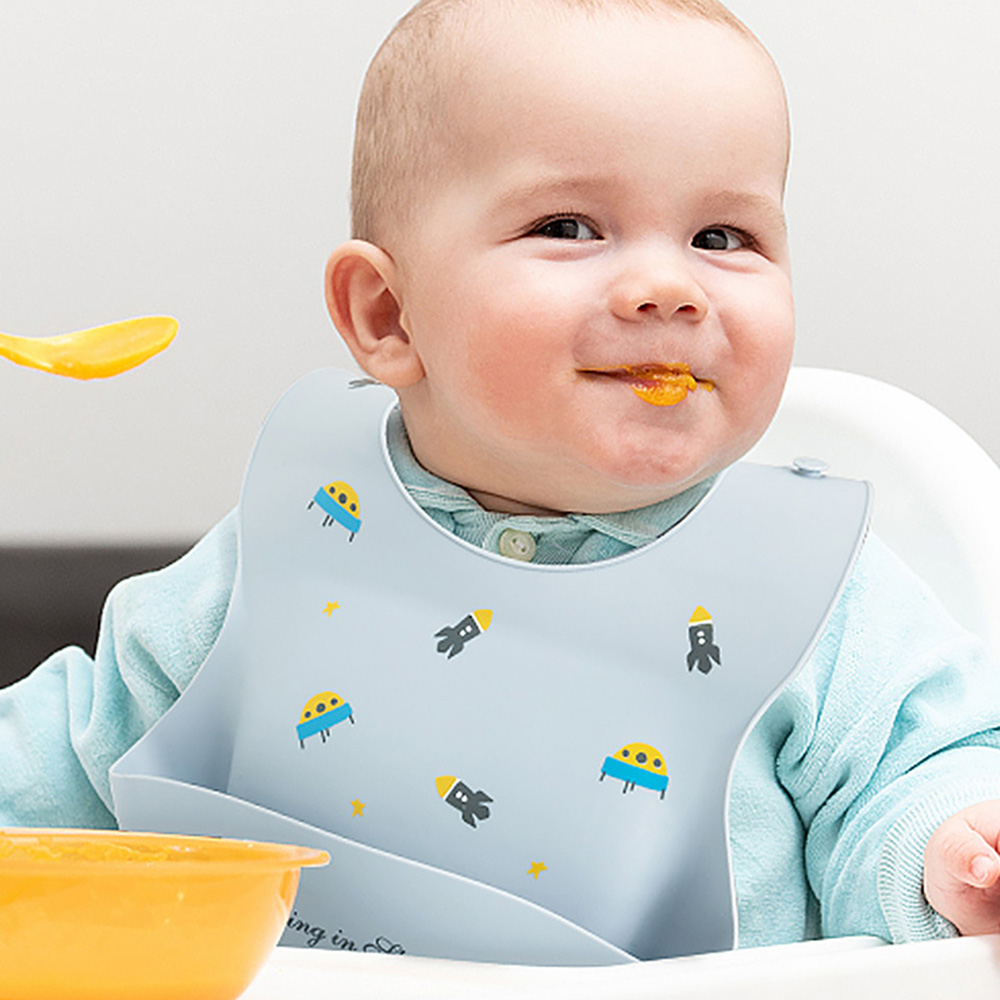 방수 소프트 실리콘 스카프 아기 턱받이, 로켓 프린트, - Baby Food Apron 리뷰 및 가격