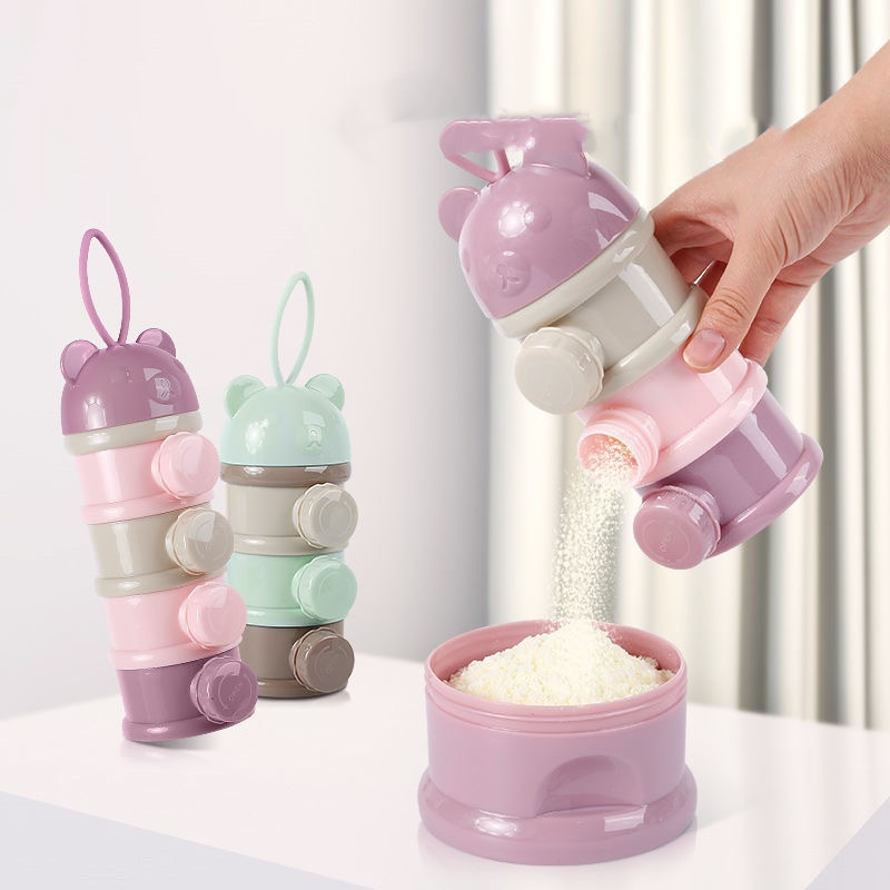3/4 레이어 베어 베이비 밀크 파우더 컨테이너 휴대용 - Baby Food Options 리뷰 및 가격