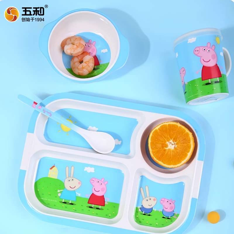 페파피그 식기 만화 샐러드 그릇 낙하 방지 식판 컵 스 - Baby Food Eating 리뷰 및 가격